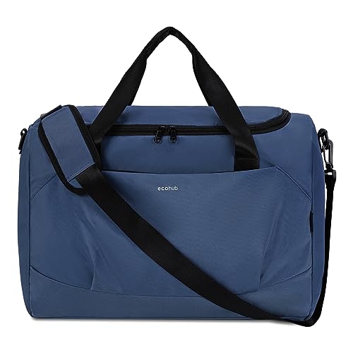 ECOHUB 30L Reisetasche Groß, für Easyjet Handgepäck 45x36x20, Faltbare Sporttasche Damen Herren, Wasserabweisend Schwimmtasche, Handgepäck Tasche für Flugzeug Weekender Saunatasche(Blau) von ECOHUB