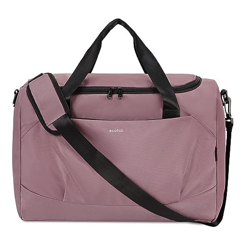 ECOHUB 30L Reisetasche Groß, für Easyjet Handgepäck 45x36x20, Faltbare Sporttasche Damen Herren, Wasserabweisend Schwimmtasche, Handgepäck Tasche für Flugzeug Weekender Saunatasche(Rosa) von ECOHUB