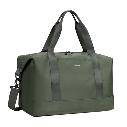 ECOHUB 30L Reisetasche Handgepäck Groß, für Easyjet Handgepäck 45x36x20, Faltbare Handgepäck Tasche für Flugzeug, Sporttasche mit Abnehmbar Nass-Tasche, Weekender Damen Herren(Grün) von ECOHUB