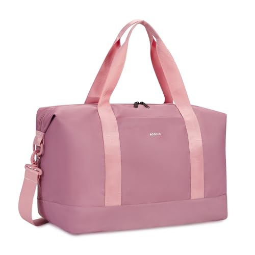 ECOHUB 30L Reisetasche Handgepäck Groß, für Easyjet Handgepäck 45x36x20, Faltbare Handgepäck Tasche für Flugzeug, Sporttasche mit Abnehmbar Nass-Tasche, Weekender Damen Herren(Rosa) von ECOHUB