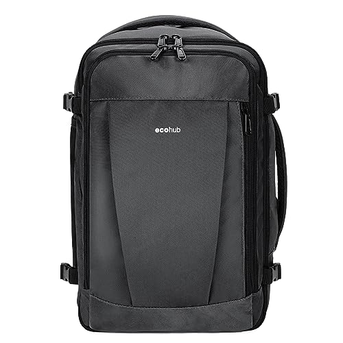 ECOHUB 30L Rucksack Handgepäck Flugzeug, Easyjet Handgepäck 45x36x20 Rucksack, Wasserdichter Recyceltes PET Reiserucksack, Groß Reisetasche Herren, Patent anhängig(Licht Grau) von ECOHUB