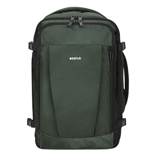 ECOHUB 30L Rucksack Handgepäck Flugzeug, Easyjet Handgepäck 45x36x20 Rucksack, Wasserdichter Recyceltes PET Reiserucksack, Groß Reisetasche Herren, Patent anhängig(Grau) von ECOHUB