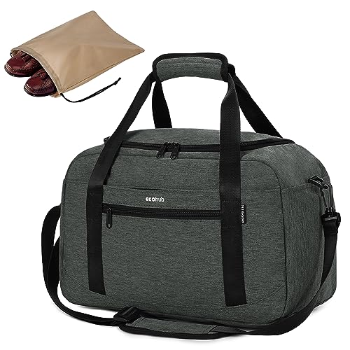 ECOHUB 30L Handgepäck Tasche Groß, für Easyjet Handgepäck 45x36x20 mit Nassfach & 13.3zoll-laptopfach, Wasserabweisend Sporttasche Damen Herren, Handgepäck Tasche für Flugzeug Weekender(Grau) von ECOHUB