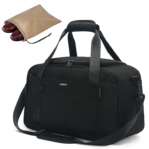 ECOHUB 30L Handgepäck Tasche Groß, für Easyjet Handgepäck 45x36x20 mit Nassfach & 13.3zoll-laptopfach, Wasserabweisend Sporttasche Damen Herren, Handgepäck Tasche für Flugzeug Weekender(Schwarz) von ECOHUB