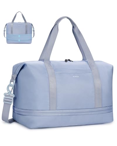 ECOHUB Erweiterbare Ryanair Handgepäck 40x20x25, Reisetasche Handgepäck Mit Abnehmbar Nass-Tasche, Handgepäck Tasche für Flugzeug, Weekender Damen Herren, Patent Anhängig(Grau) von ECOHUB