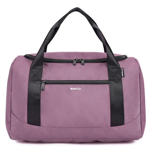 ECOHUB 20L Handgepäck Tasche, für Ryanair handgepäck 40x20x25, Faltbare Reisetasche Handgepäck Flugzeug, Wasserabweisend Sporttasche Klein, Weekender Tasche Herren Damen(Rosa) von ECOHUB