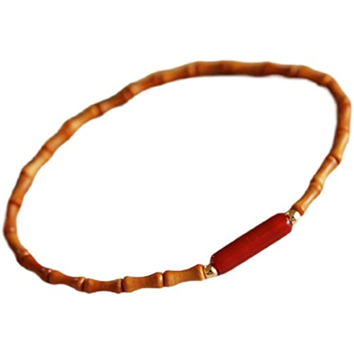 ECOLFE Reichtum-Wohlstand-Charme-Armband, Bambus-Armband for gemeinsamen Reichtum, Amulett, Glücksbringer, Abwehr böser Geister, Talisman for Wohlstand, Geld, Glück, Perlen (Color : Bamboo) von ECOLFE