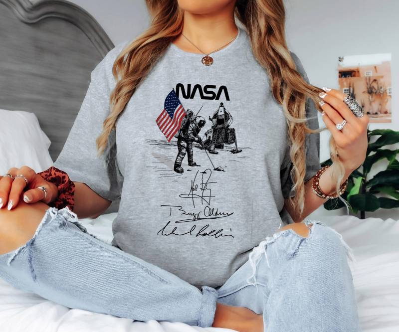 Apollo 11 Shirt Mondlandung Nasa Weltraum T-Shirt Us Flagge 1969 Astronaut Autogramme Geschenk Für Sie Oder Ihn Weltraumliebhaber Geschenke Für von ECOLOGYE