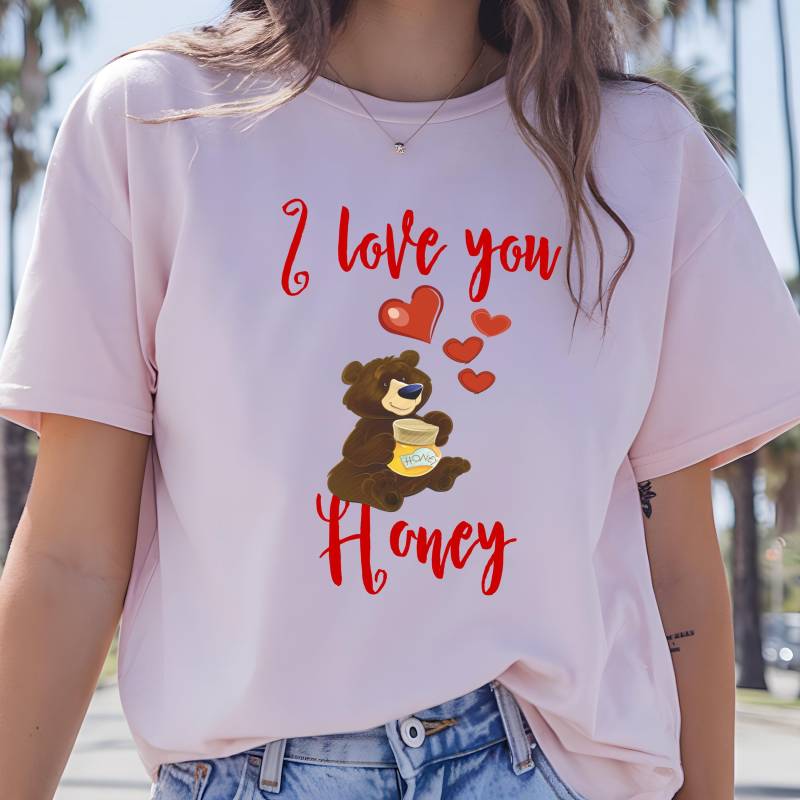 Bär Shirt Ich Liebe Dich Honig Valentinstag Geschenk Für Sie Oder Ihn Ve T-Shirt Liebe Paare Party Shirts Lustige Geschenke Männer Und Frauen von ECOLOGYE