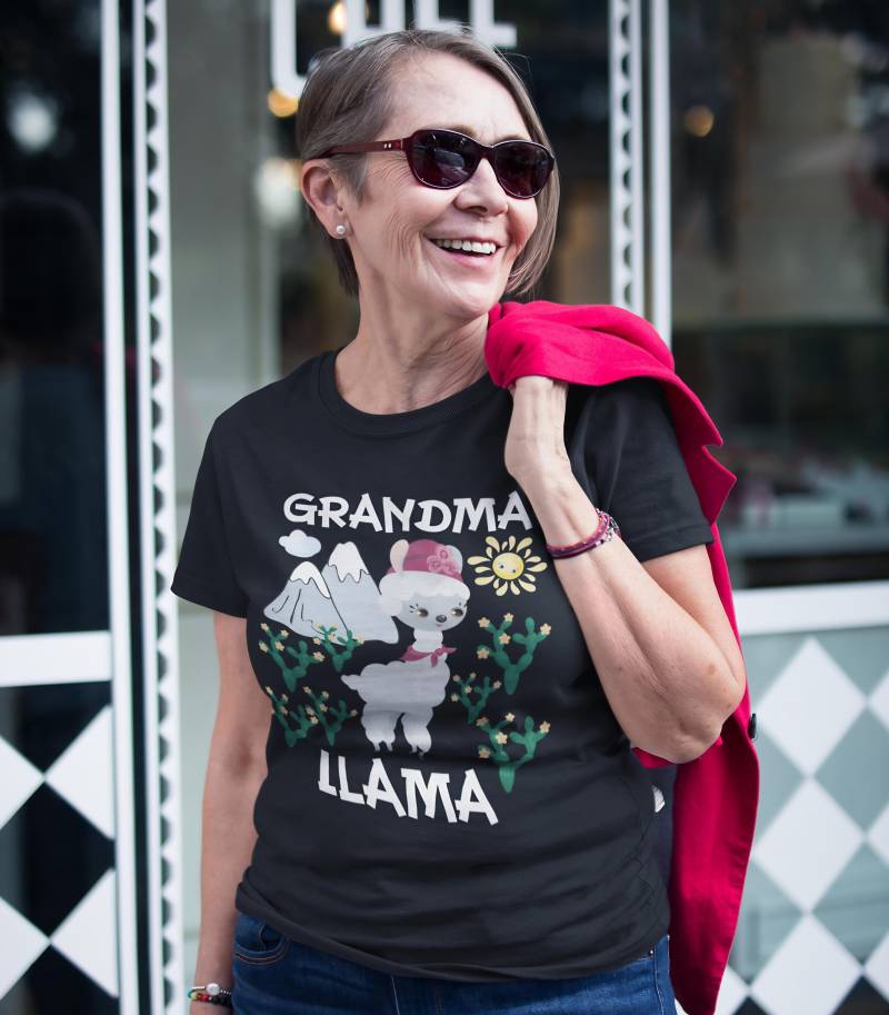 Grandma Llama Shirt Großmutter Lama T-Shirt Geschenk Für Neue Großmütter Nana Lustige Llamas Liebhaber Geburtstagsgeschenke Oma von ECOLOGYE