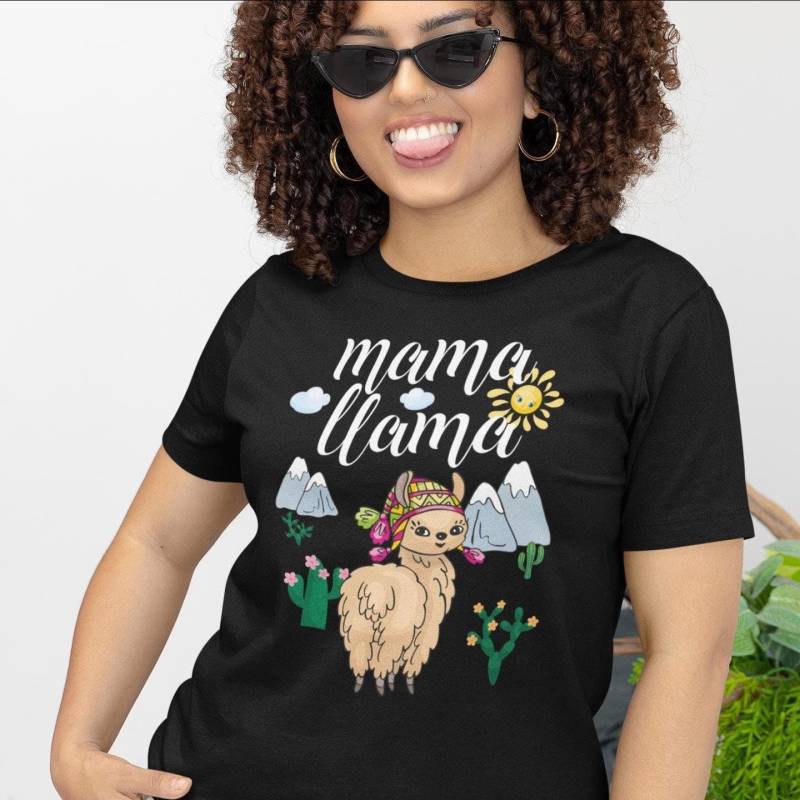 Mama Llama Shirt Mama Lama Tshirt Muttertag Geschenk Leben T-Shirt Mütter Llamas Frauen Für Mutter von ECOLOGYE
