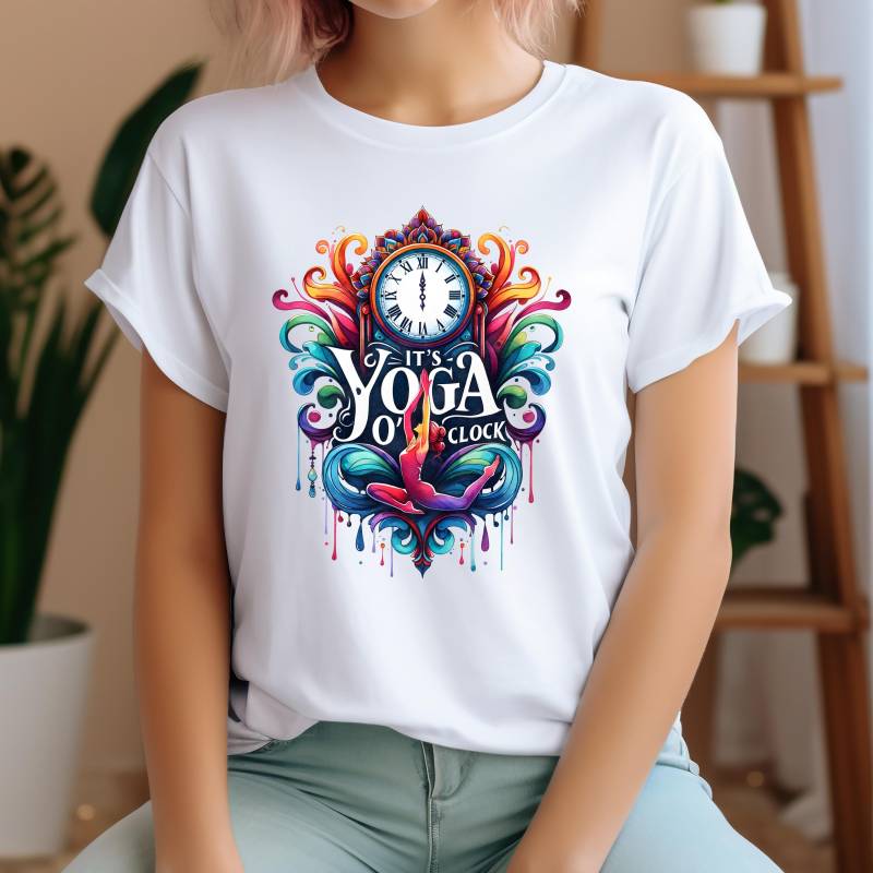 Yoga Shirt Es Ist O'clock Meditation T-Shirt Premium Yogi Übung Fitness Tshirt Lehrer Geschenk Für Sie Him von ECOLOGYE