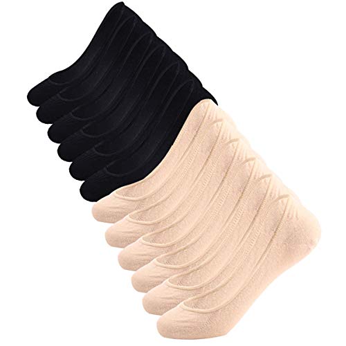 ECOMBOS 6 Paar Sneaker Socken Damen Füßlinge Unsichtbare Sneakersocken Frauen Halbsocken Sportsocken mit Rutschfeste Silikonstreifen (vermanschen-d) von ECOMBOS