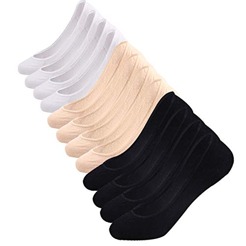 ECOMBOS 6 Paar Sneaker Socken Damen Füßlinge Unsichtbare Sneakersocken Frauen Halbsocken Sportsocken mit Rutschfeste Silikonstreifen (vermanschen-g) von ECOMBOS