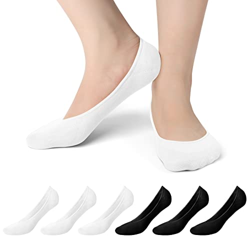 ECOMBOS 6 Paar Sneaker Socken Damen Füßlinge Unsichtbare Sneakersocken Frauen Halbsocken Sportsocken mit Rutschfeste Silikonstreifen (vermanschen-h) von ECOMBOS