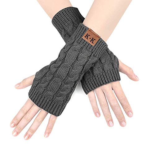 ECOMBOS Fingerlose Handschuhe Damen - Winter Armstulpen Handschuhe Damen Pulswärmer Strick Kurzer Gestrickte Halb Fingerlose Fäustlinge von ECOMBOS