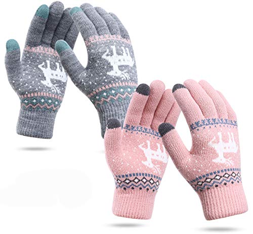 ECOMBOS Touchscreen Handschuhe Damen - Thermohandschuhe Winter Damen Gedehnt Strickhandschuhe Wollhandschuhe Reithandschuhe Outdoor für Damen von ECOMBOS