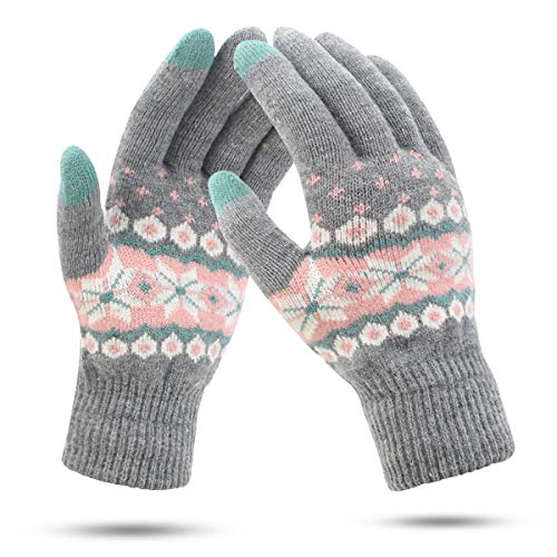 ECOMBOS Touchscreen Handschuhe Damen - Thermohandschuhe Winter Damen Gedehnt Strickhandschuhe Wollhandschuhe Reithandschuhe Outdoor für Damen von ECOMBOS