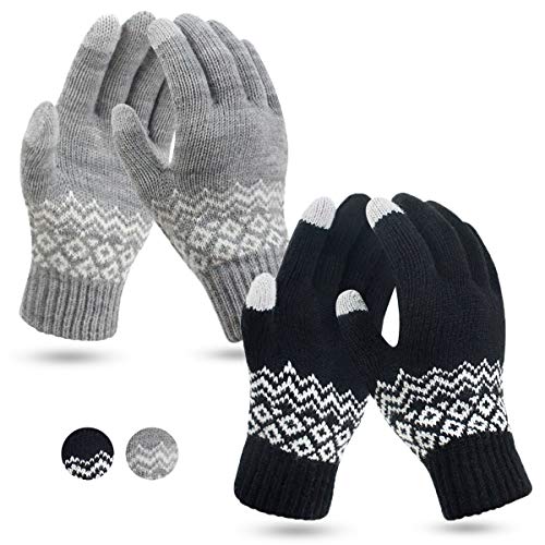 ECOMBOS Touchscreen Handschuhe Damen - Thermohandschuhe Winter Damen Gedehnt Strickhandschuhe Wollhandschuhe Reithandschuhe Outdoor für Damen von ECOMBOS