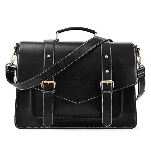 ECOSUSI Aktentasche Damen Laptoptasche 15,6 Zoll Schultertaschen Leder Umhängetasche Vintage groß business taschen Handtasche Arbeitstasche lehrertasche Schwarz ECOSUSI Aktentasche Damen Laptoptasche 15,6 Zoll Schultertaschen Leder Umhängetasche Vintage groß business taschen Handtasche Arbeitstasche lehrertasche Schwarz von ECOSUSI