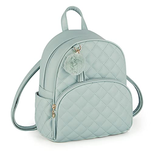 ECOSUSI Gesteppter Mini Rucksack für Frauen Süße PU Leder Kleine Rucksack-Geldbörse Büchertasche mit Quaste und Plüschball ECOSUSI Gesteppter Mini Rucksack für Frauen Süße PU Leder Kleine Rucksack-Geldbörse Büchertasche mit Quaste und Plüschball von ECOSUSI