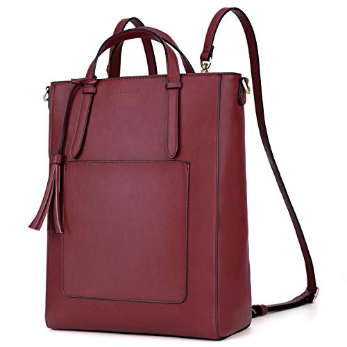 ECOSUSI Rucksack Damen Handtasche Multifunktion 3 In 3 Tote bag Tragetasche für Die Arbeit Reisen, Rot ECOSUSI Rucksack Damen Handtasche Multifunktion 3 In 3 Tote bag Tragetasche für Die Arbeit Reisen, Rot von ECOSUSI