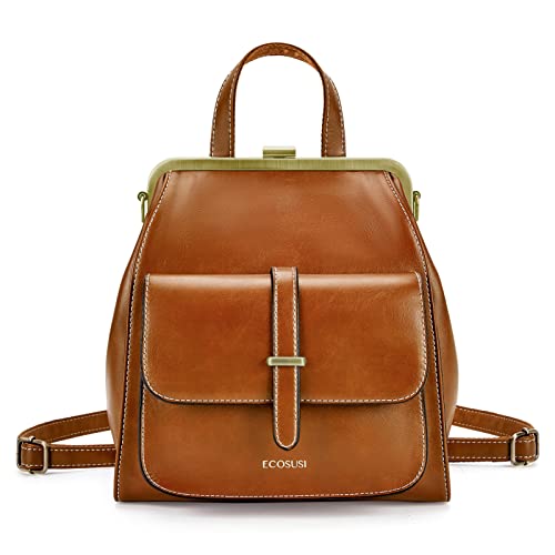 ECOSUSI Rucksack Damen Leder Rucksackhandtaschen Vintage Elegant Handtasche Rucksack Damen 2 in 1 Klein Daypack Tagesrucksack Kunstleder Wasserabweisend Reise Rucksack Braun ECOSUSI Rucksack Damen Leder Rucksackhandtaschen Vintage Elegant Handtasche Rucksack Damen 2 in 1 Klein Daypack Tagesrucksack Kunstleder Wasserabweisend Reise Rucksack Braun von ECOSUSI