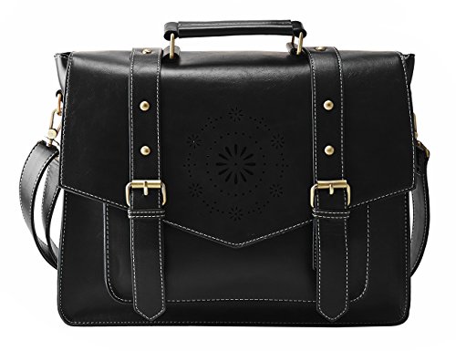 ECOSUSI Umhängetasche Damen Vintage Laptoptasche 14.7" Schultertaschen Arbeitstasche Handtasche Schwarz ECOSUSI Umhängetasche Damen Vintage Laptoptasche 14.7" Schultertaschen Arbeitstasche Handtasche Schwarz von ECOSUSI
