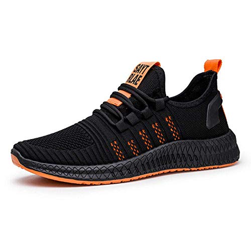 ECOSWAY Herren Sports Tennisschuhe Netz Gestrickt Atmungsaktiv Turnschuhe für Außen Sports - Orange, 41 von ECOSWAY