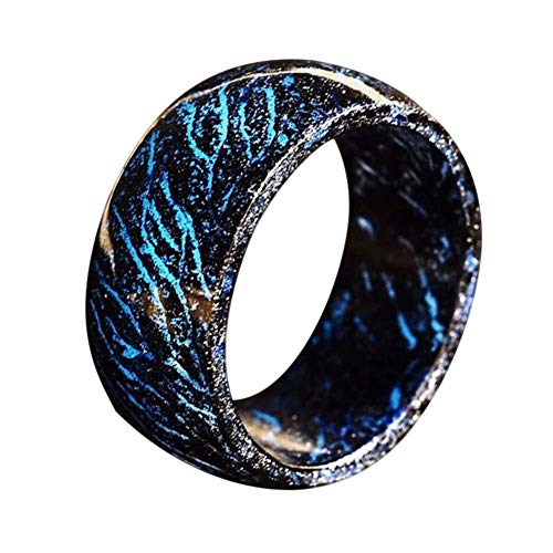 ECOSWAY Leuchtendes Leuchtende Ring Leuchtende Im Dunkeln Schmuck Unisex Dekoration für Damen Herren - Schwarz, 9 von ECOSWAY