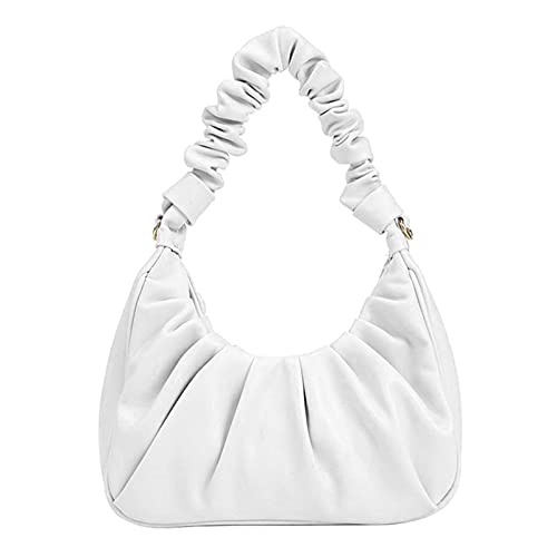 ECOTISH Damen Umhängetasche Bag Umhängetasche Kleine Schultertasche Tasche PU Leder Handtaschen Elegant Clutch Geldbörse Crossbody Bag für Hochzeit Party (Weiß) von ECOTISH