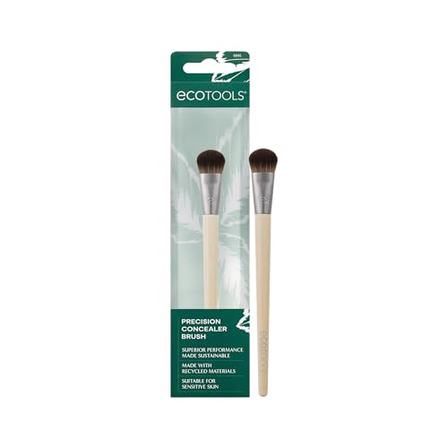 EcoTools Precision Concealer Makeup Brush, For Concealing Under Eyes & Imperfections, Sculpt Skin, Works With Liquid & Cream Makeup, Synthetic Bristles, Cruelty-Free & Vegan, 1 Count von ECOTOOLS