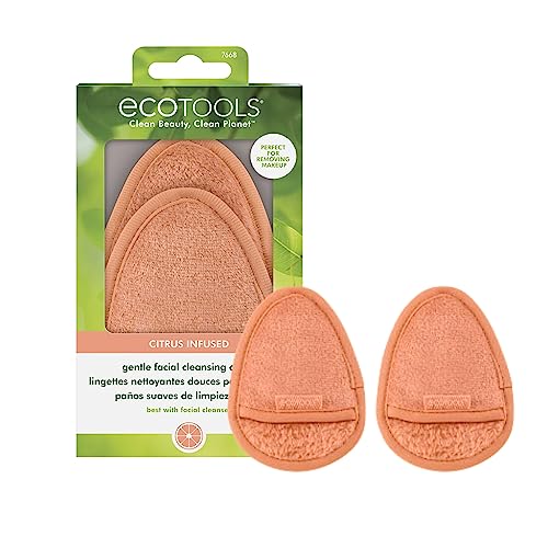 EcoTools Wiederverwendbare Peeling Sanfte Gesichtsreinigung & Make-up Entferner Tücher Erfrischende Zitrus Infused Reinigungstücher 4 Stück von ECOTOOLS