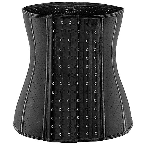 ECOWALSON Taillentrainer für Frauen, Korsett, Mieder, Body-Shaper, Miederformer mit Stahlknochen-Verlängerung - Schwarz - Large von ECOWALSON