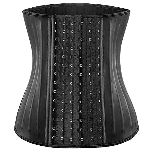 ECOWALSON Taillentrainer für Frauen, Korsett, Mieder, Body-Shaper, Miederformer mit Stahlknochen-Verlängerung - Schwarz - X-Small von ECOWALSON