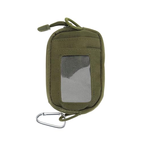 ECSiNG Mini-Geldbörse mit Münzclip, Nylon, mit Kartenschlitz, Schlüsselanhänger, wasserdicht, Freizeit, Kartentasche, geeignet für Outdoor-Aktivitäten, für Herren und Damen, Laufen, Reisen, Grün (Army von ECSiNG