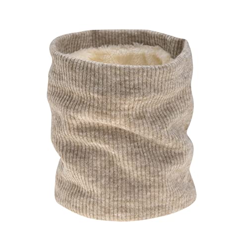 ECSiNG Winter Thermischer Halswärmer Snood Gestrickter Doppellagiger Verdicken Winddichter Schal für Männer Frauen Laufen Radfahren Skifahren Motorrad Outdoor Sport Beige von ECSiNG