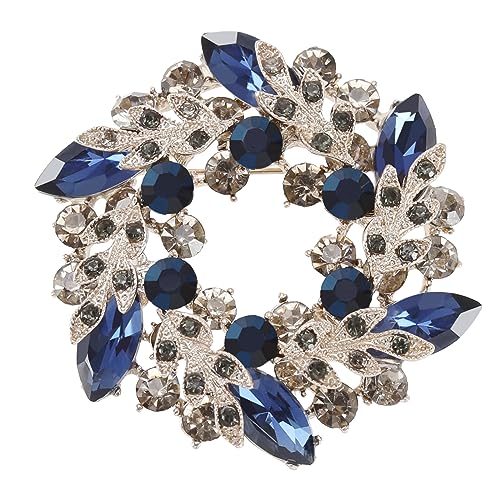 ECSiNG Kristall-Blumen-Brosche Bauhinia-Kranz-Brosche Modische Strass-Brosche Zubehör für Hochzeit Party Damen Metall 5,1x5cm von ECSiNG