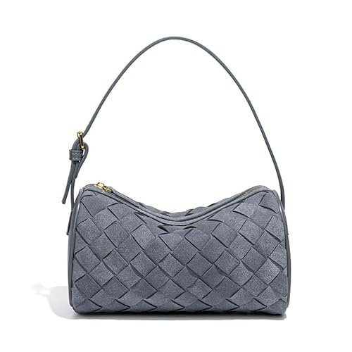 Mini-Handtasche aus gewebtem Kunstleder, kleine Handtasche, kleine Clutch-Geldbörsen, Mini-Ledertaschen mit Tragegriff oben für Damen, Abendtasche (grau) von ECTOLOYIS