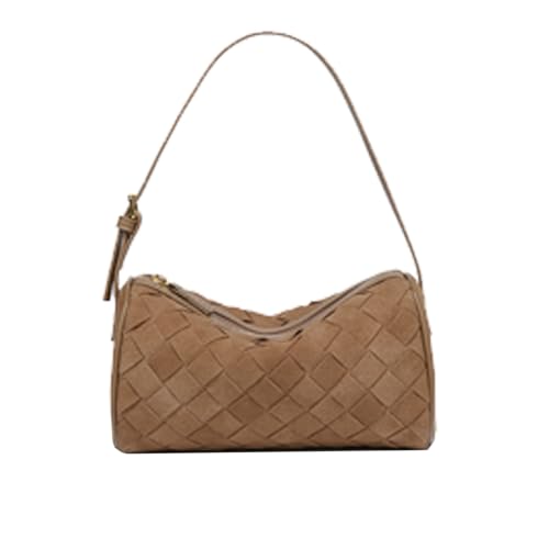 Mini gewebte Kunstledertasche, kleine gewebte Handtasche, kleine Clutch-Geldbörsen, Mini-Ledertaschen mit Tragegriff oben für Frauen, Abendtasche, Khaki von ECTOLOYIS