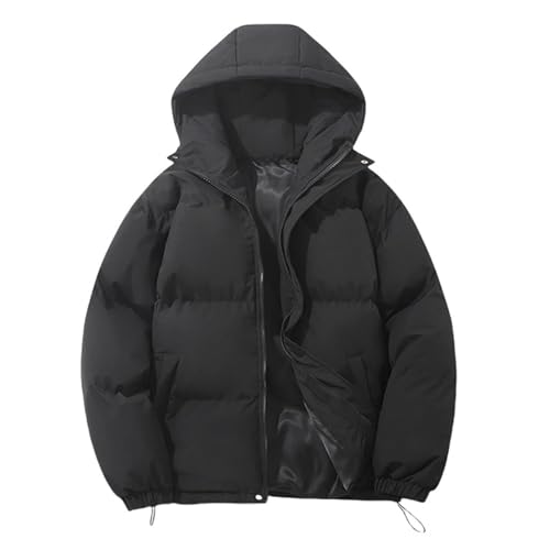 ECUNGWUA Winterjacke Damen Warm Daunenjacke Kurze Puffer Jacke Gefütterte Steppjacke Leichte Übergangsjacke mit Kapuze Outdoorjacke Teenager Mädchen (XL) von ECUNGWUA