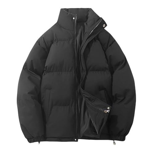 ECUNGWUA Winterjacke Damen Warm Daunenjacke Kurze Puffer Jacke Gefütterte Steppjacke Leichte Übergangsjacke ohne Kapuze Outdoorjacke Teenager Mädchen (XL) von ECUNGWUA