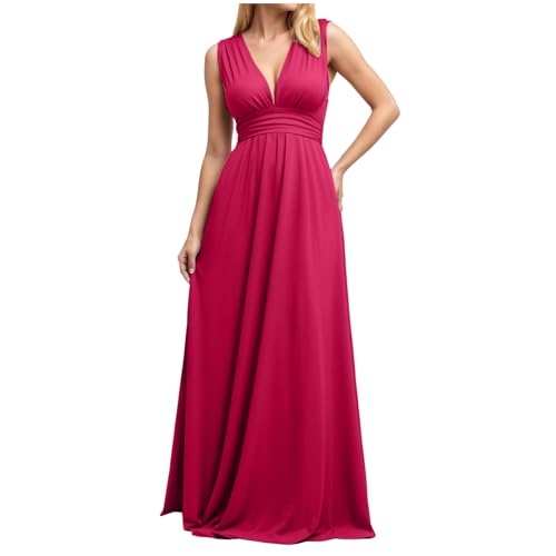 Infinity Kleid mit Bandeau Brautjungfernkleid Multiway Kleid Lang Übergröße Hochzeitsgäste Trauzeugin Kleider Convertible Twist Wickelkleid Einfarbig Abendkleider (M) von ECUNGWUA