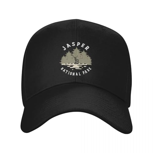 ECUXSRHN Basecap für Herren Schwarze Baseballcap Jasper Nationalpark Alberta - Camping Wandern und Abenteuer Wanderhut Rave Hats von ECUXSRHN
