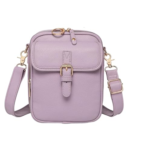EDAT Forcipower Umhängetasche, Urvashi Umhängetasche aus Leder, Mini-Umhängetasche mit Diebstahlschutz und 10 Kartenfächern(Purple) von EDAT