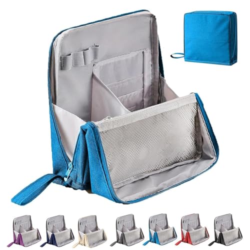 EDAT Mehrzweck-Stand-Make-up-Tasche aus Oxford-Stoff mit großer Kapazität, Make-up-Organizer mit Fächern, tragbarer Kulturbeutel for Make-up-Pinsel(Blue) von EDAT
