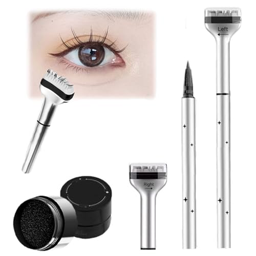 Lower Lash Stamp - Wasserfestes Wimpernstempel-Set, 2-in-1 wasserfester, schweißfester Eyeliner, schnelles Augen-Make-up-Tool, flüssiger Eyeliner-Stempel, Eyeliner-Stift, for die unteren Wimpern(Black Lower Lash Stamp - Wasserfestes Wimpernstempel-Set, 2-in-1 wasserfester, schweißfester Eyeliner, schnelles Augen-Make-up-Tool, flüssiger Eyeliner-Stempel, Eyeliner-Stift, for die unteren Wimpern(Black von EDAT