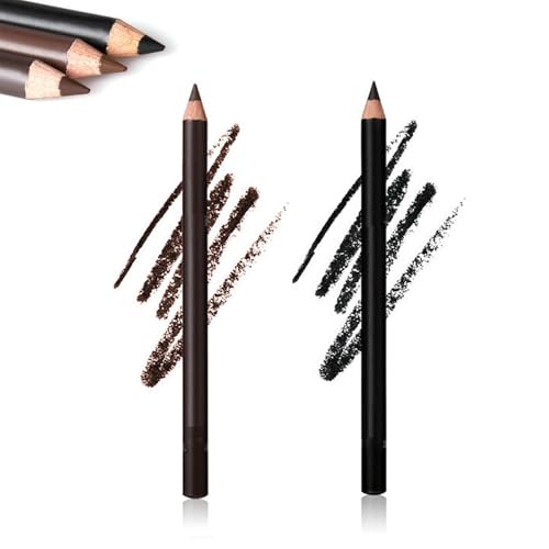 Systemous 24 Std. wasserfester Eyeliner Duo, anspitzbarer Eyeliner, Systemous Eyeliner, 2-in-1 Eyeliner und Augenbrauenstift, kein Verschmieren, kein Verblassen(01#+02#) von EDAT