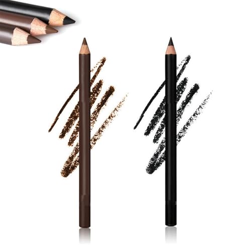 Systemous 24 Std. wasserfester Eyeliner Duo, anspitzbarer Eyeliner, Systemous Eyeliner, 2-in-1 Eyeliner und Augenbrauenstift, kein Verschmieren, kein Verblassen(01#+03#) von EDAT