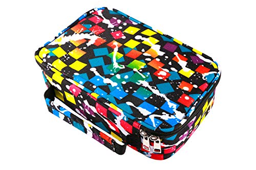 EDATOFLY 72 Slots Federmappe, Große Kapazität Reißverschluss Federmäppchen Stationäre Fall Farbige Bleistifte Halter Case Federtasche mit Innentasche (Quadrat) von EDATOFLY